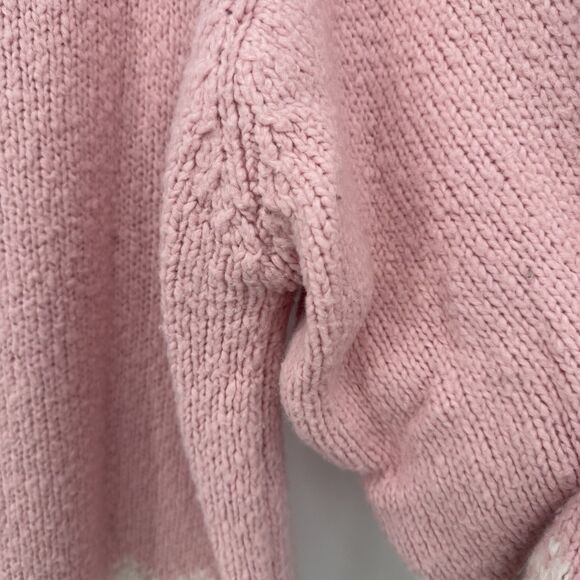 Dressbarn Pink Chunky Knit Snowflake Wool Blend Sweater Size 22/24 - Picture 9 of 9